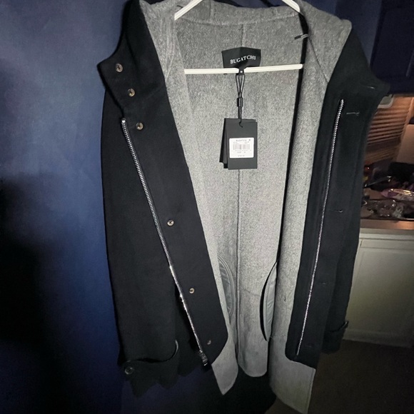 Bugatchi Water Resistant Wool & Cashmere Hooded Duffle Coat - Picture 2 of 8